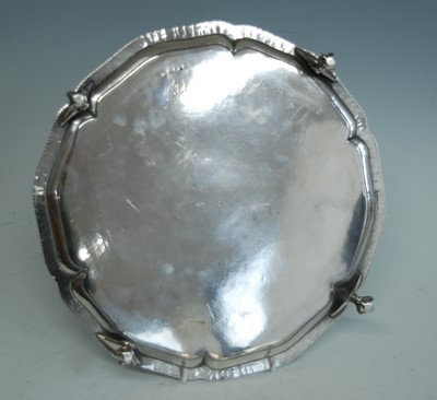 Lot 2127 - A George III silver salver, of shaped circular...