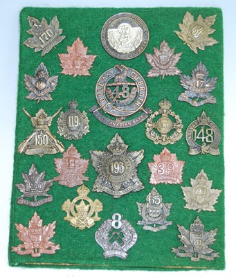 Lot 67 - A collection of Canadian Regiment cap badges...