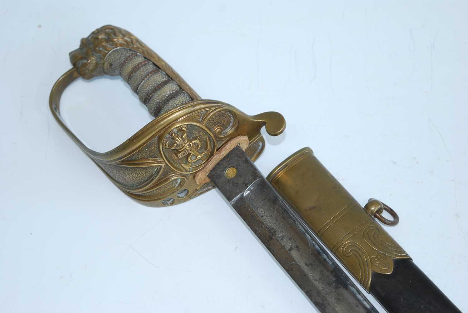 Lot 57 - A British 1827/45 pattern Naval Officers sword,...