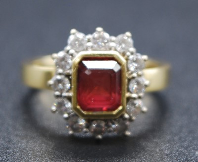 Lot 2624 - An 18ct yellow and white gold, tourmaline and...