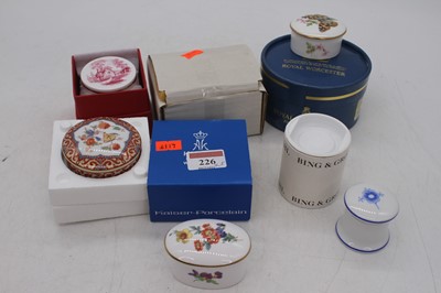 Lot 226 - A collection of five porcelain boxes, to...