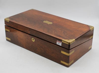 Lot 263 - A Victorian rosewood writing slope, the id...