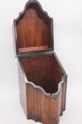 Lot 54 - A George III mahogany knife-box, of shaped...