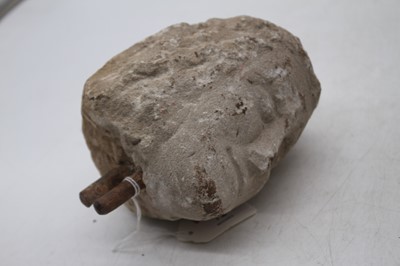 Lot 72 - An antique carved limestone head, h.13cm