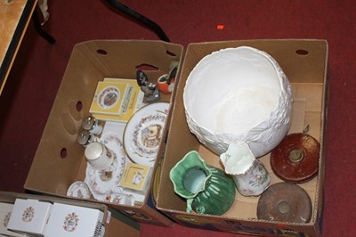 Lot 177 - Two boxes of ceramics, to include an Aynsley...