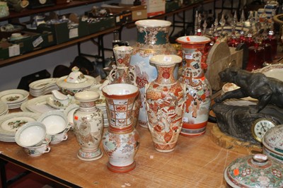 Lot 135 - A collection of six Japanese vases, to include...