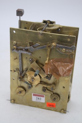 Lot 282 - An 18th century brass bracket clock movement...