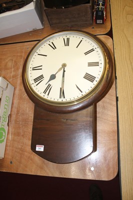 Lot 285 - A Victorian style oak droptrunk wall clock,...