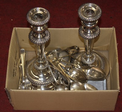 Lot 270 - A box of silver plated items to include a...