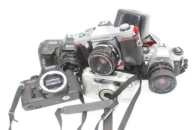 Lot 312 - Five vintage cameras, to include a Chinon DP-5...