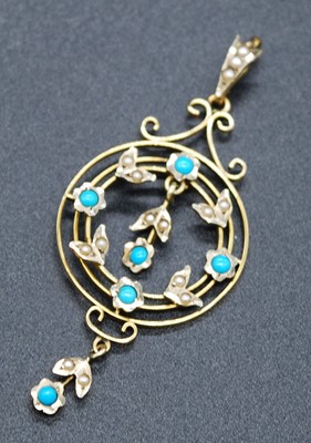 Lot 2706 - An Edwardian yellow metal circular openwork...