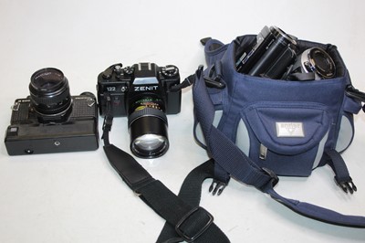 Lot 334 - Seven various cameras,to include a Praktica B...