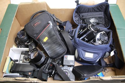 Lot 334 - Seven various cameras,to include a Praktica B...