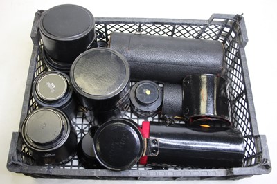 Lot 337 - A collection of camera lenses, to include...