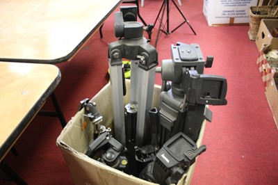 Lot 357 - A collection of camera tripods