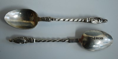 Lot 2164 - A set of eleven George V silver apostle spoons...