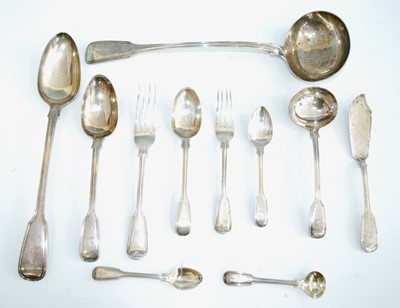 Lot 2142 - An extensive 19th century silver cutlery suite,...