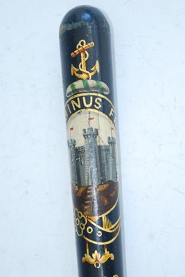 Lot 122 - A Victorian turned beech truncheon, polychrome...