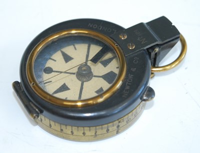 Lot 32 - A WW II Mk IV prismatic compass, marked Newton...