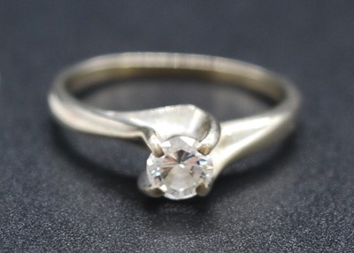 Lot 2713 - A contemporary 18ct white gold diamond...