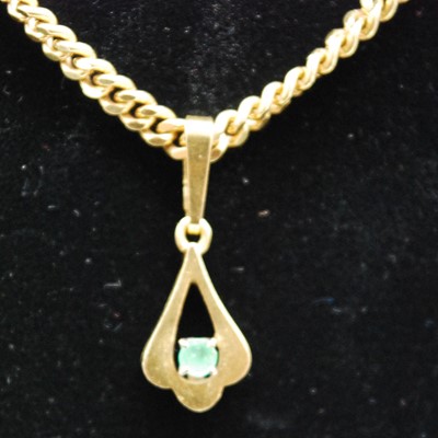 Lot 2715 - A modern 18ct gold flat curblink neck chain,...