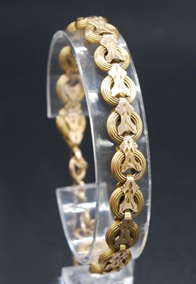 Lot 2716 - A late 19th century yellow metal bracelet,...