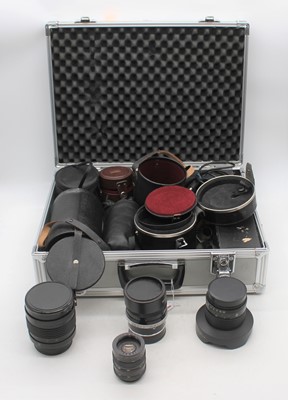 Lot 380 - A collection of camera lenses and accessories,...