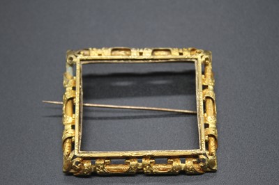 Lot 2767 - A late 19th century yellow metal brooch frame...