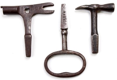 Lot 58 - Three various carriage/coach keys to include...