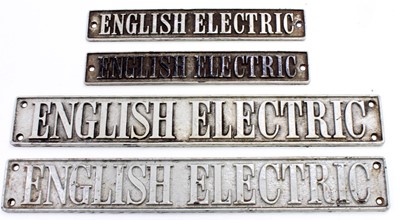 Lot 69 - Four various cast iron English Electric signs,...
