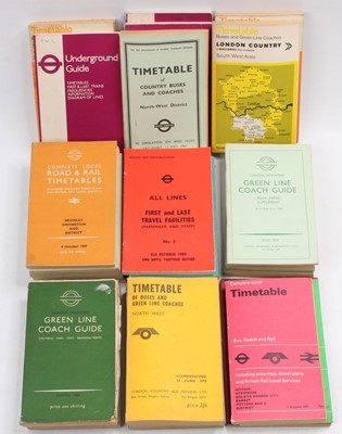 Lot 71 - 25 various London Transport timetables dating...