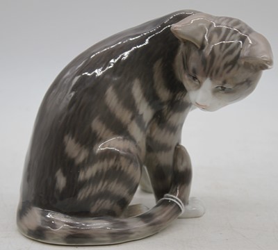 Lot 206 - A Royal Copenhagen porcelain model of a cat, h....