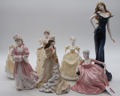Lot 10 - A collection of six Coalport figurines to...