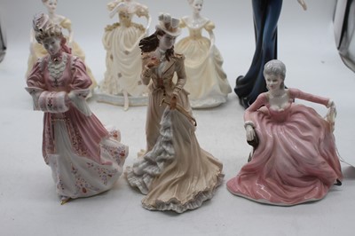 Lot 10 - A collection of six Coalport figurines to...