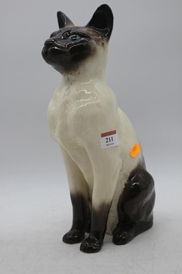 Lot 211 - A large Beswick model of a Siamese cat, seal...