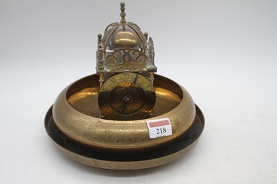 Lot 218 - A reproduction brass lantern clock, h.17cm;...