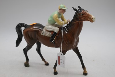 Lot 227 - A Beswick racehorse and jockey, model No.1037,...