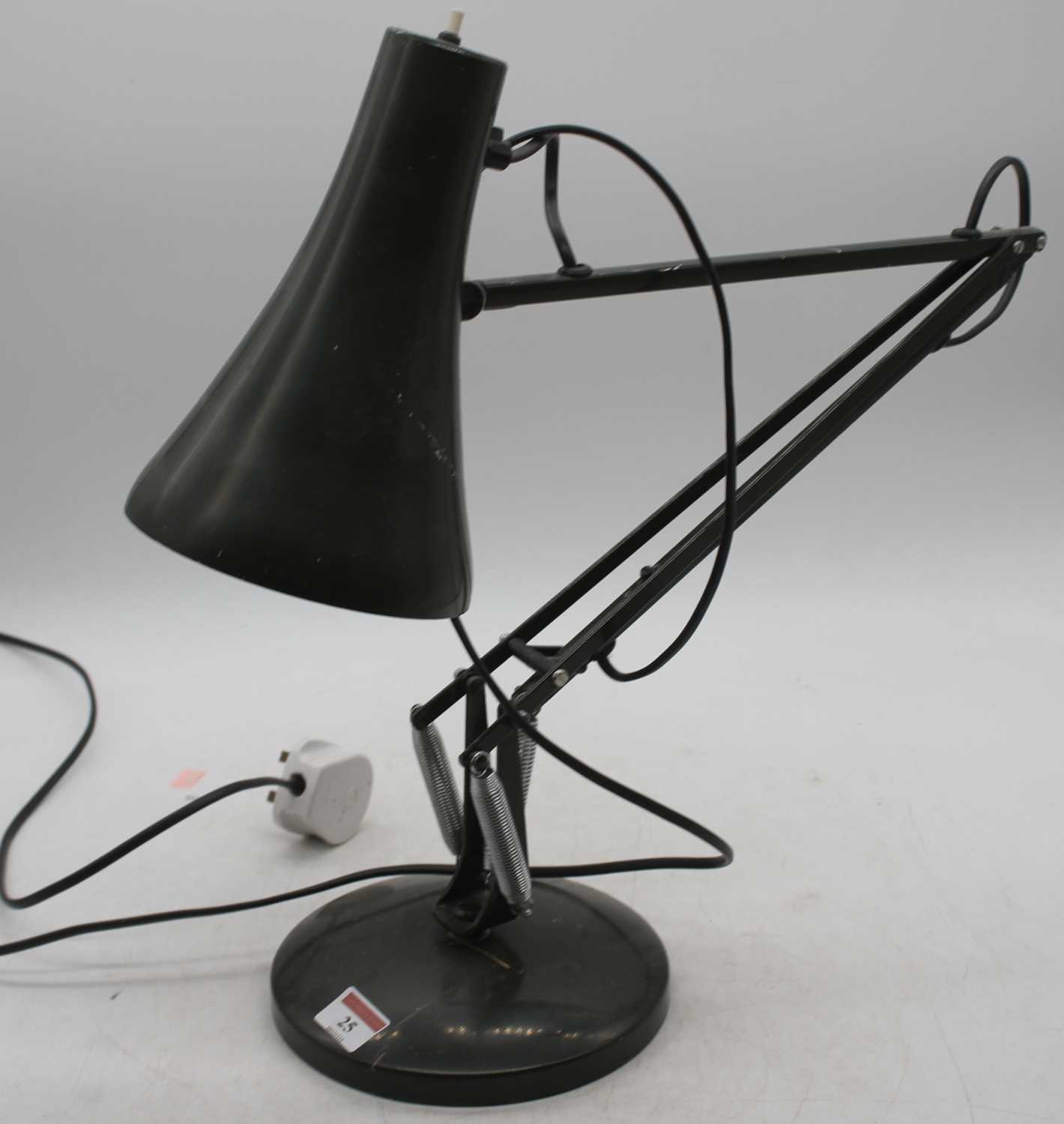 Lot 25 - A green painted angle pose desk lamp