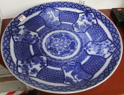 Lot 28 - A large Japanese Meiji period blue & white...