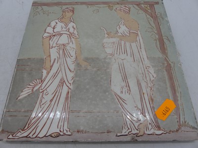 Lot 242 - A pair of Victorian ceramic tiles, each...