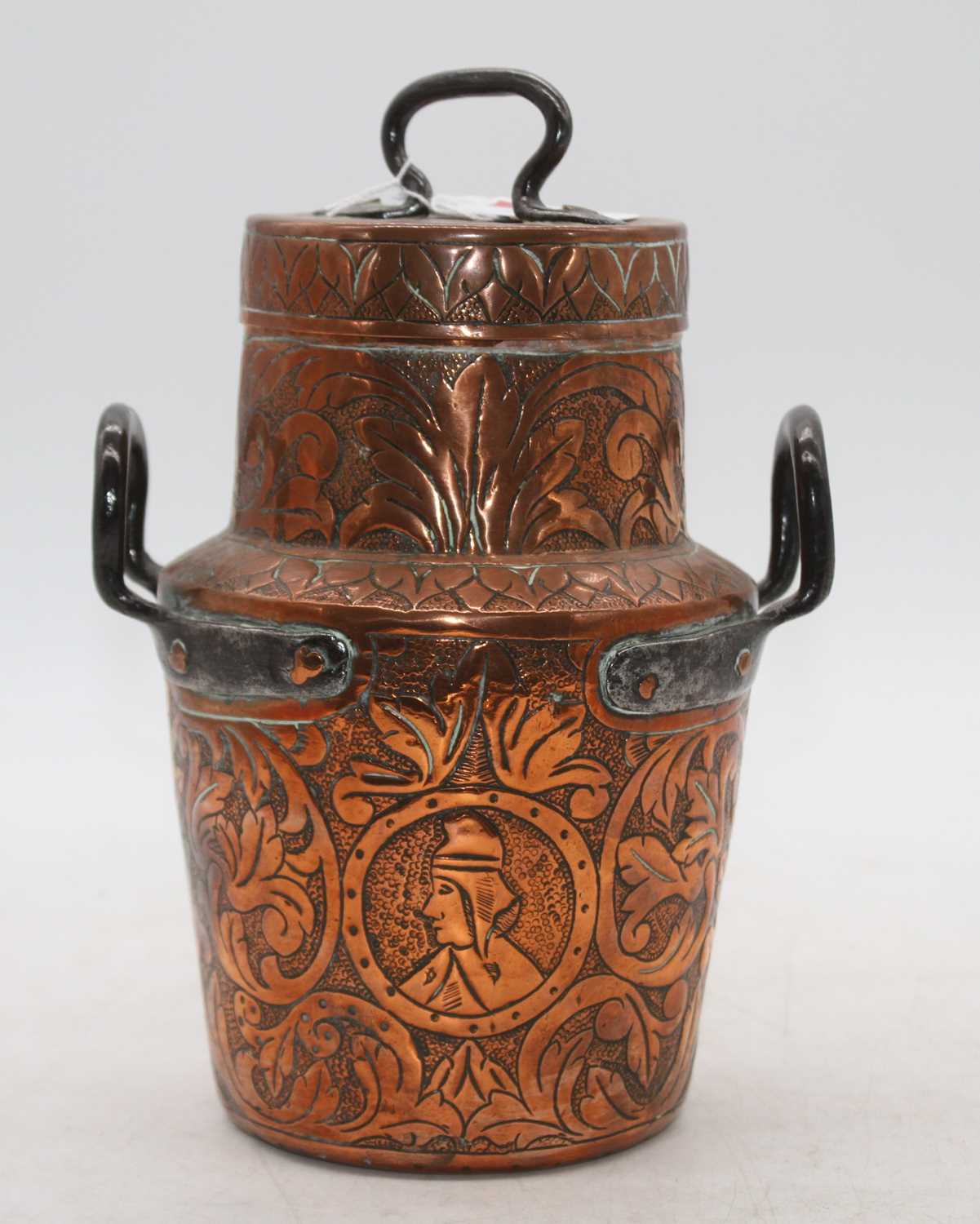 Lot 36 - A late 19th century eastern copper container...