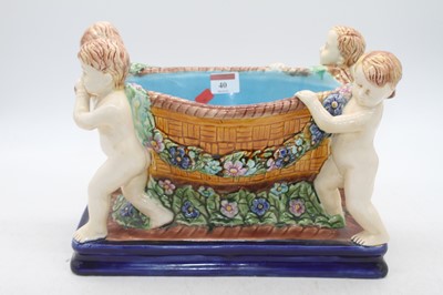 Lot 40 - A reproduction majolica style table...