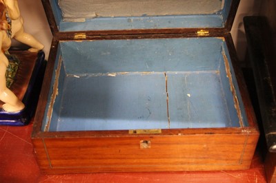 Lot 42 - A Victorian walnut and pewter strung workbox...