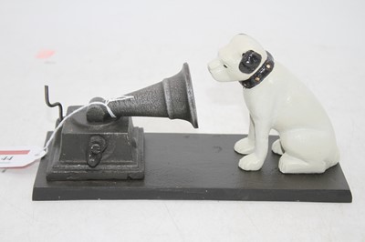 Lot 44 - A reproduction cast iron figure of Nipper with...