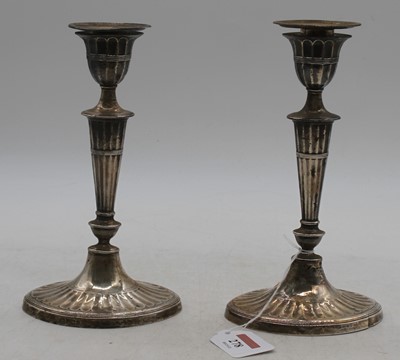 Lot 278 - A pair of Victorian loaded silver Adam style...