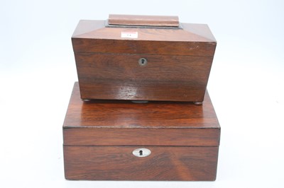 Lot 54 - An early Victorian rosewood tea caddy of...