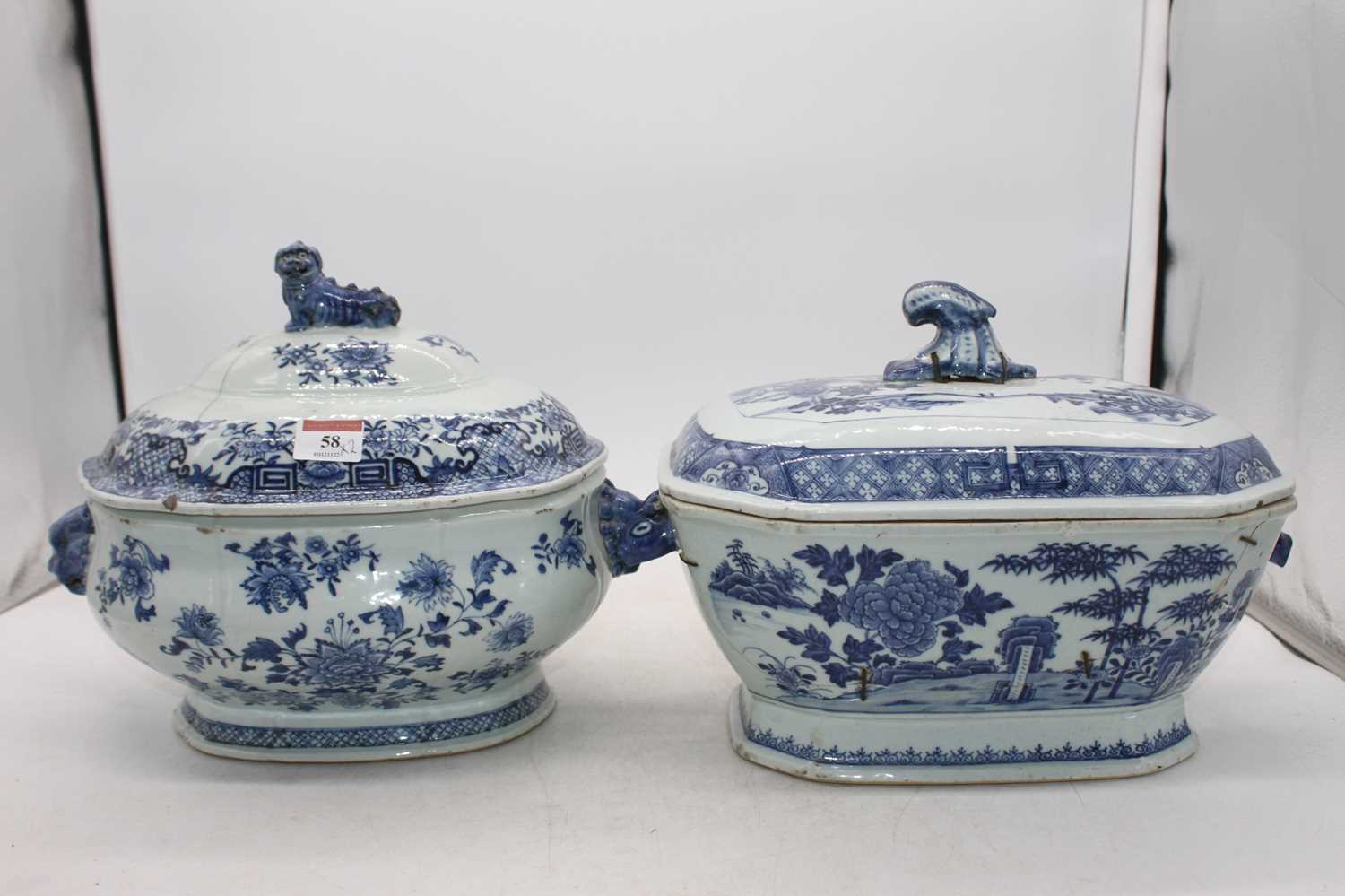 Lot 58 - A 18th century Chinese export stoneware tureen...