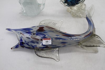 Lot 60 - Murano glass model of a Marlin, together with...