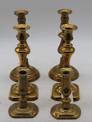 Lot 61 - A pair of mid 19th century  turned brass...