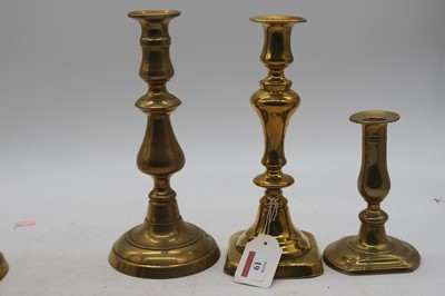 Lot 61 - A pair of mid 19th century turned brass...